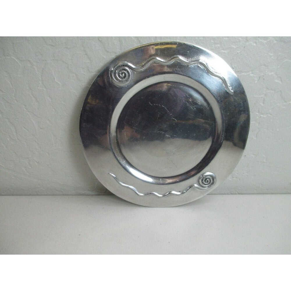 Vintage Holland Boone polished pewter plate spiral serving party